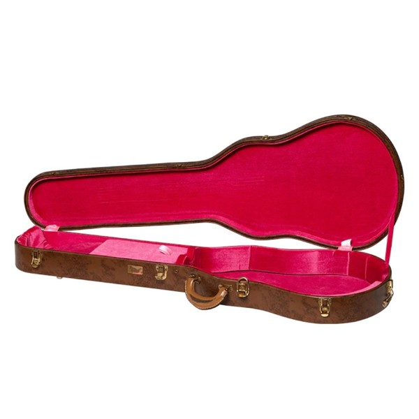 Gibson Lifton Historic "5-Latch" Brown/Pink Hardshell Case, Les Paul, Aged - interior