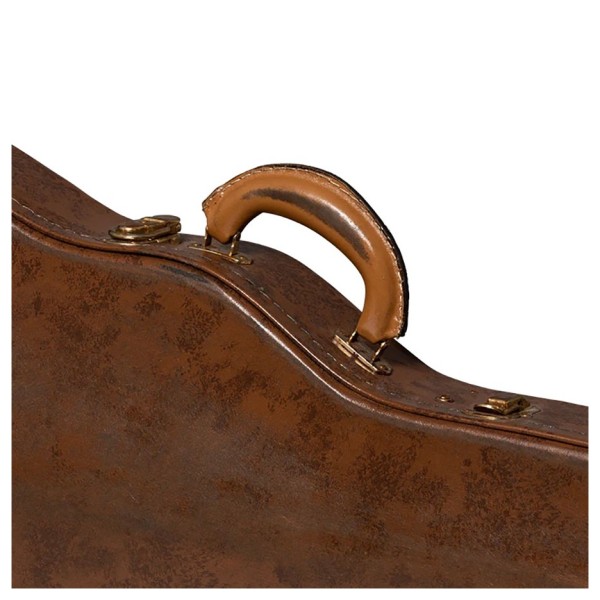 Gibson Lifton Historic "5-Latch" Brown/Pink Hardshell Case, Les Paul, Aged - handle