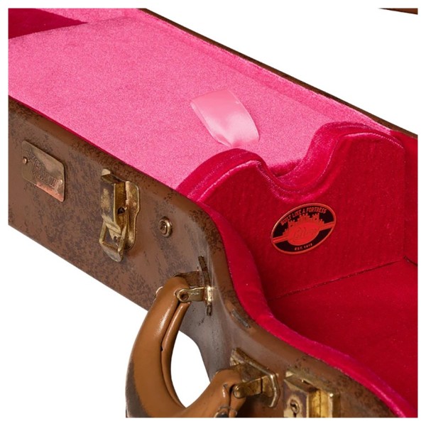 Gibson Lifton Historic "5-Latch" Brown/Pink Hardshell Case, Les Paul, Aged - badge