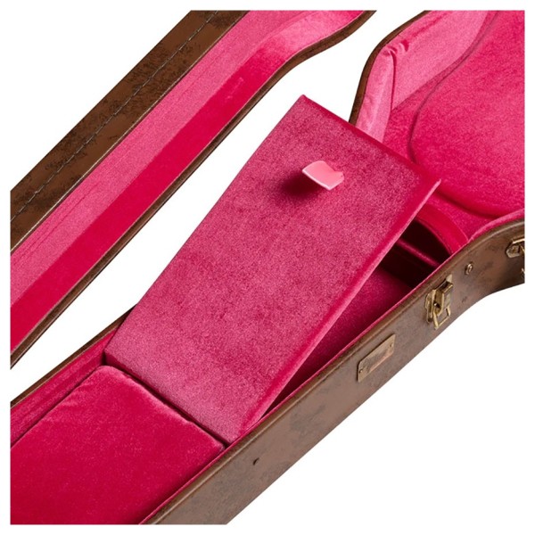 Gibson Lifton Historic "5-Latch" Brown/Pink Hardshell Case, Les Paul, Aged - storage compartment