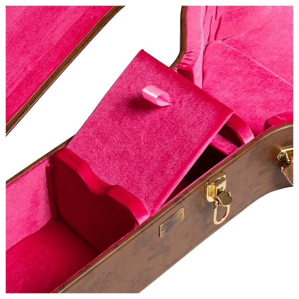 Gibson Lifton Historic Brown/Pink Hardshell Case, SJ-200 - storage compartment