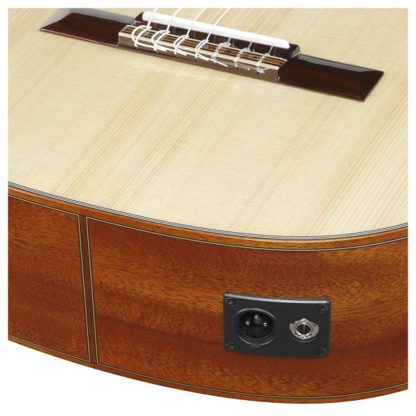 Ibanez GA3007CE-NT 7-String Classic Guitar, Natural High Gloss - output sockets