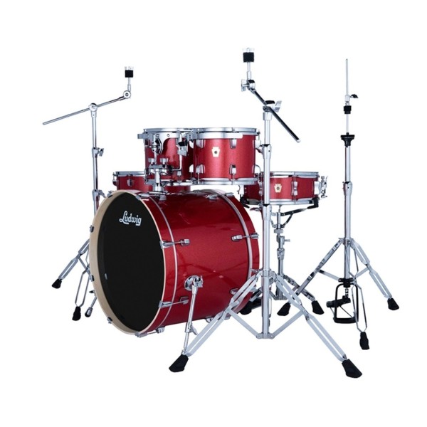 Ludwig Evolution 22" 5pc Complete Drum Kit, Crimson Sparkle