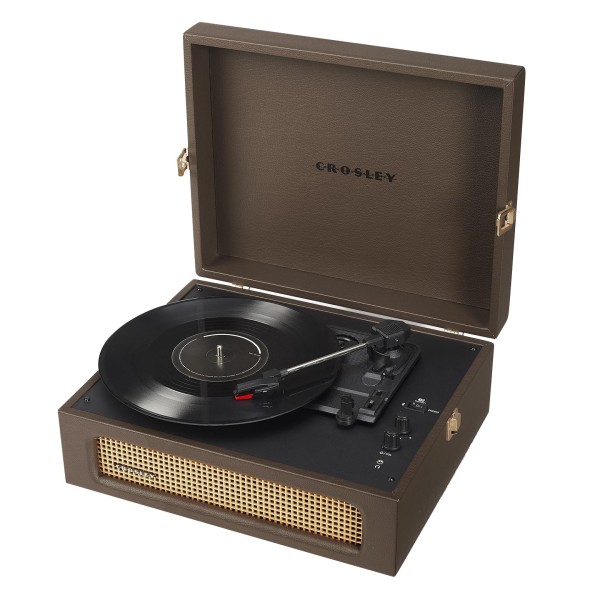 Crosley Voyager Portable Turntable with Bluetooth, Cocao - Main Angled