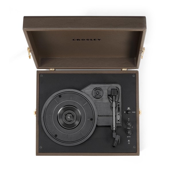 Crosley Voyager Portable Turntable with Bluetooth, Cocao - Top