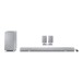 SHARP Q Range 5.1.2 Channel Soundbar with Wireless Subwoofer and HT-SPR52021 Rear Speakers, Silver