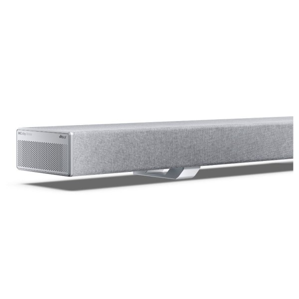 SHARP Q Range 5.1.2 Channel Soundbar with Wireless Subwoofer, Silver - left 