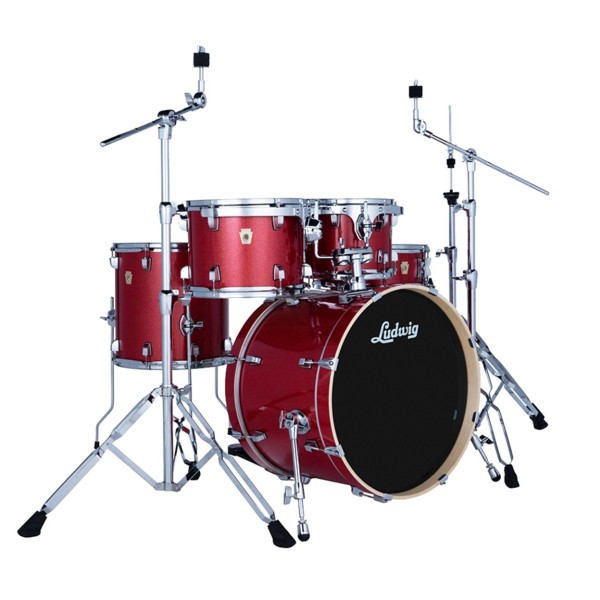 Ludwig Evolution 20" 5pc Drum Kit, Crimson Sparkle