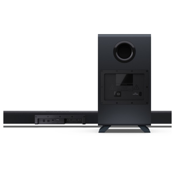 SHARP Q Range 5.1.2 Channel Soundbar with Wireless Subwoofer, Black - rear 
