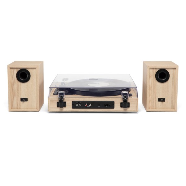 Harmony Bluetooth Turntable with Speakers, Natural - Rear