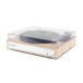Victrola Harmony Bluetooth Record Player with Speakers, Natural - Angled Closed