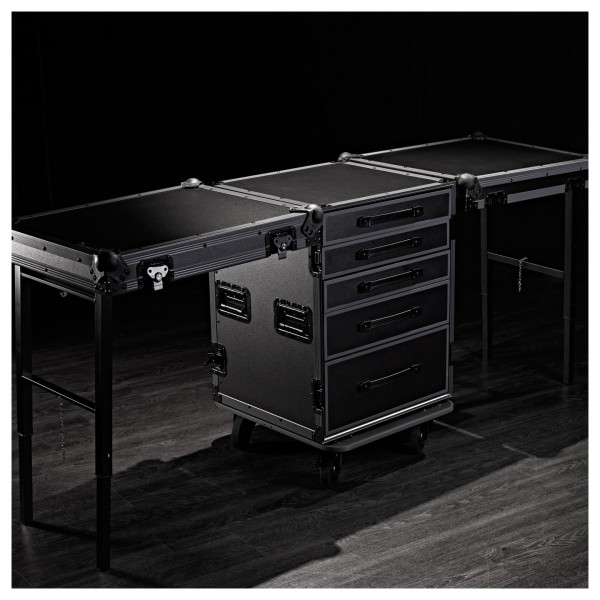 Trojan Pro Stealth 5-Drawer Dual Table Heavy-Duty Wheeled Flight Case