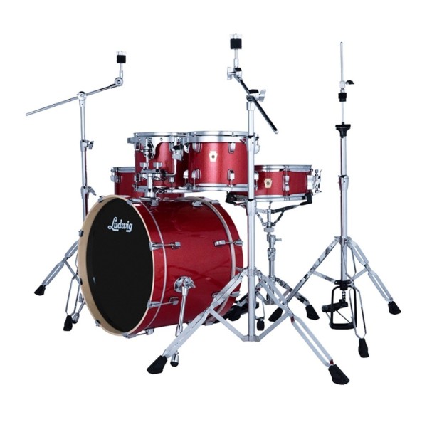 Ludwig Evolution 20" 5pc Complete Drum Kit, Crimson Sparkle
