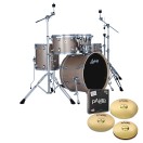 Ludwig Evolution 20" 5pc Complete Drum Kit, Prosecco Sparkle