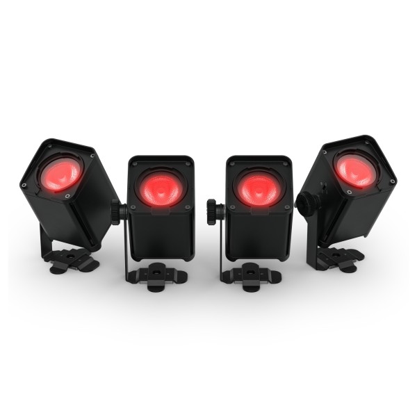 Chauvet DJ Freedom H1 IP X4 Wireless LED Wash Light System 4 Pack, Black