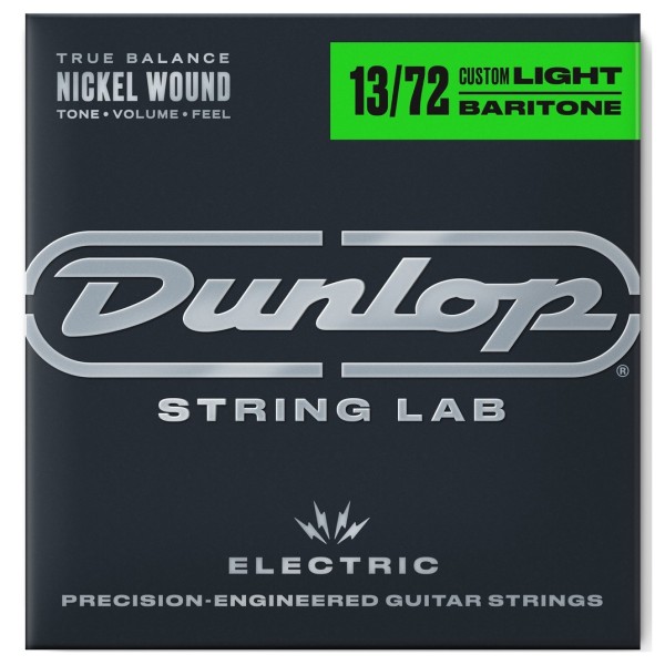 Dunlop Electric Nickel Wound Baritone Guitar Strings, 13–72