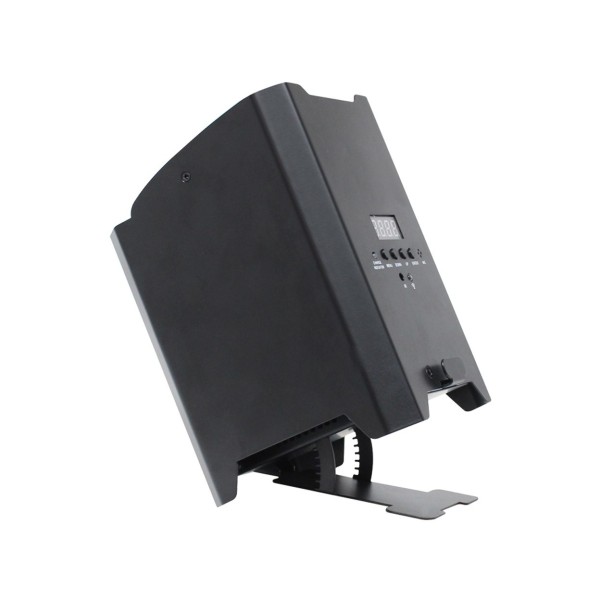LEDJ Rapid QB1 RGBW Battery-Powered LED Uplighter, Black Housing, Rear Angled Foot Tilt