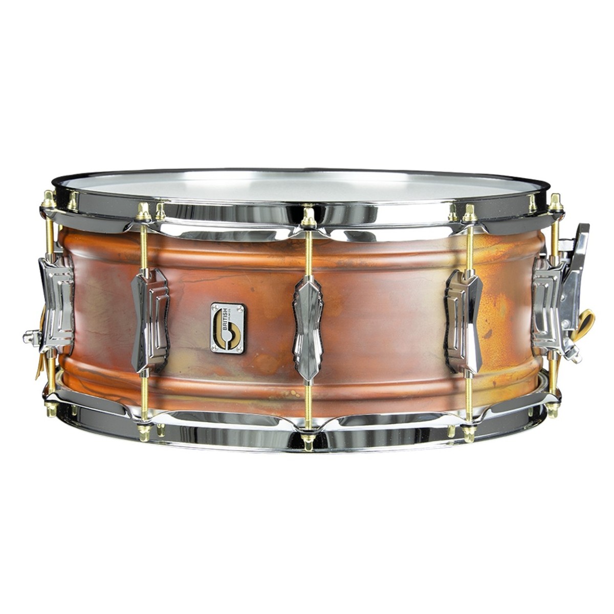 Click to view product details and reviews for British Drum Co Firebird 14 X 6 Copper Over Brass Snare Drum.