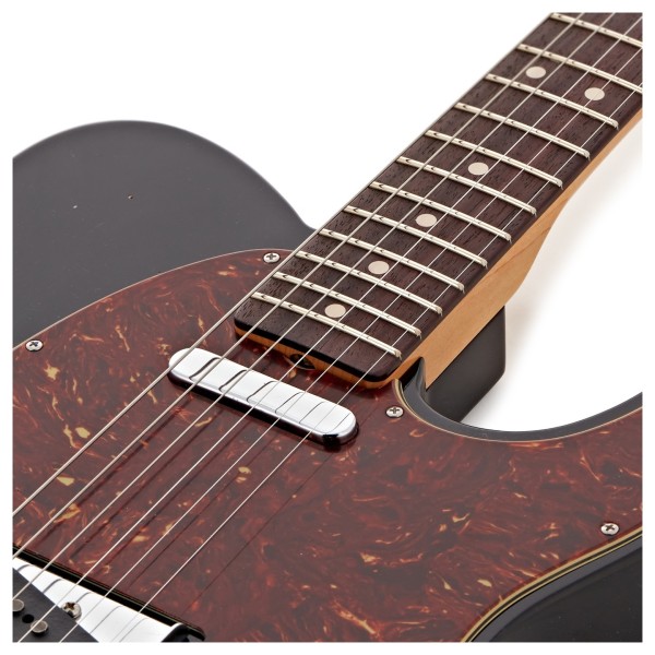 Fender Custom Shop 1963 Telecaster Journeyman Relic, 3A Rosewood Fingerboard, Black - upper frets