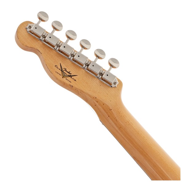 Fender Custom Shop 1963 Telecaster Journeyman Relic, 3A Rosewood Fingerboard, Black - back of headstock