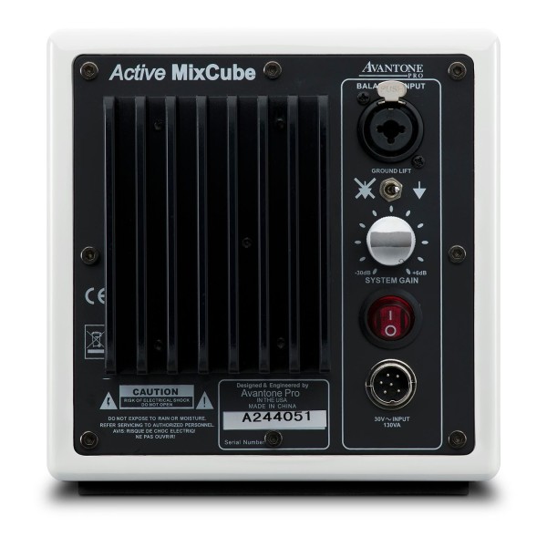 Avantone Mixcube Active Studio Monitor, White (Single) - Back
