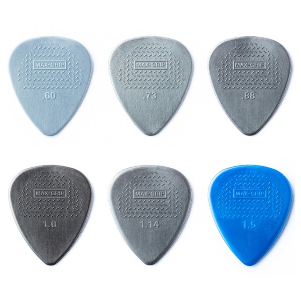 Dunlop Max Grip Nylon Standard Variety Pack, 12 Picks - different gauges