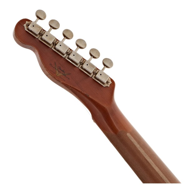 Fender Custom Shop Ltd Ed Roasted Reverse '50s Tele H Relic 1P Quartersawn Neck, Ebony Transparent - back of headstock