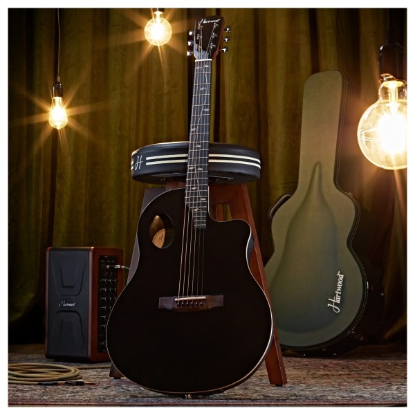 Hartwood Sonata Roundback Electro-Acoustic Guitar, Black