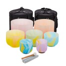 Gear4music Life Seven Piece Crystal Singing Bowl Set & Bags, 432Hz, Marble