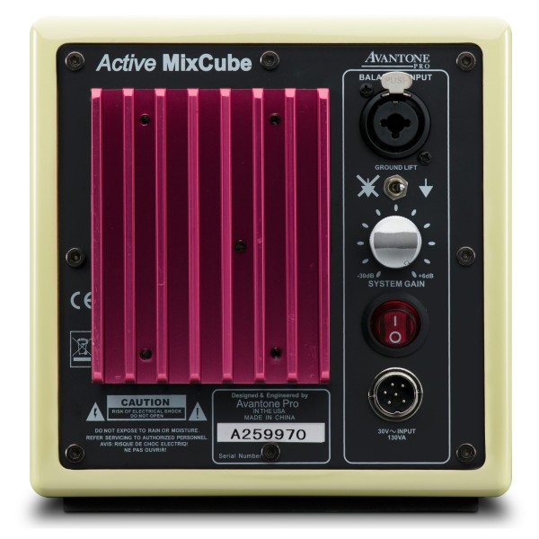 Avantone Mixcube Active Studio Monitor, Butter Cream (Single) - Rear