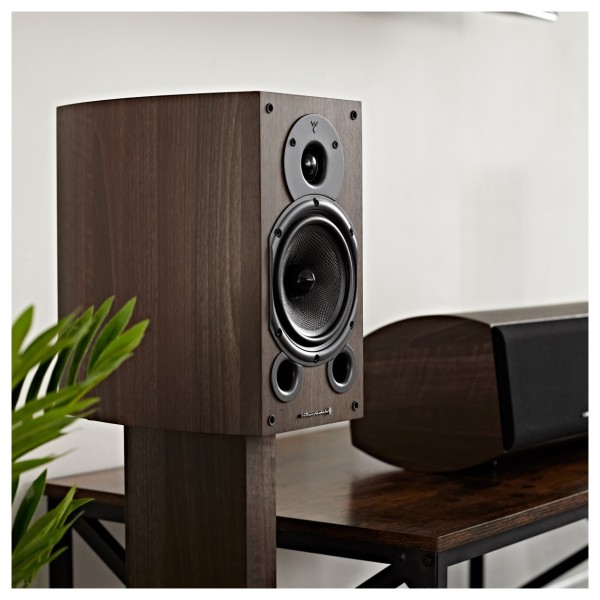 Walnut 9.1 Bookshelf Speaker on Stand