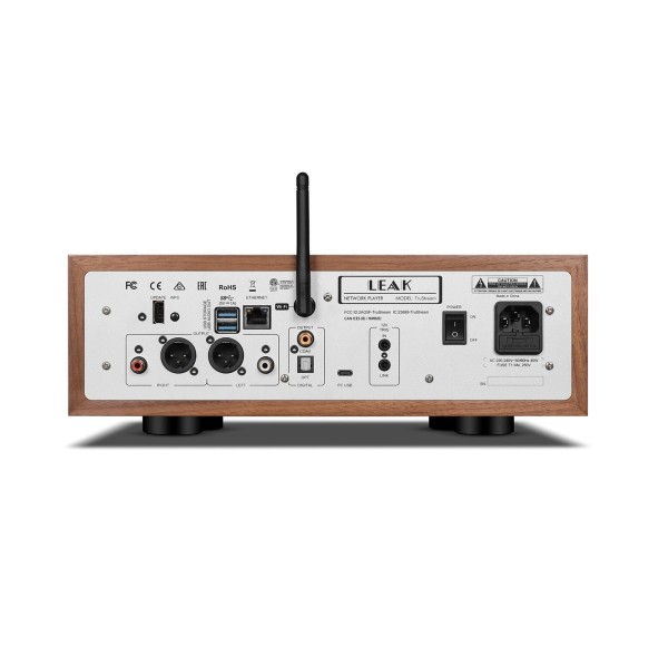 LEAK TruStream Music Streamer, Walnut rear 