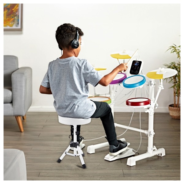Junior Electronic Drum Kit by Gear4music, White
