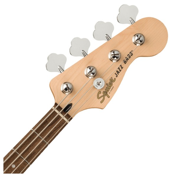 Squier Affinity Jazz Bass LRL, Charcoal Frost Metallic - Headstock