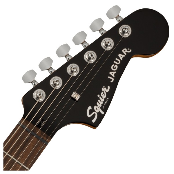 Squier Contemporary Jaguar HH LRL, Sky Burst Metallic - Front of Headstock View