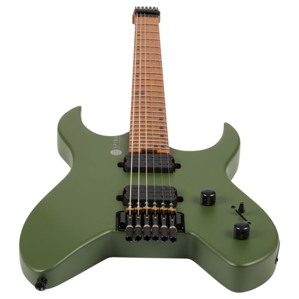 Spira Guitars S-400 Headless MGR, Satin Green - lower bout