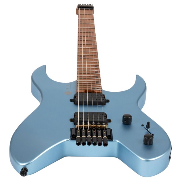 Spira Guitars S-400 Headless MPB, Satin Blue - lower bout