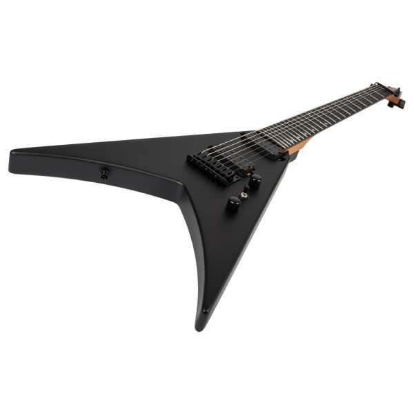 Spira Guitars V-407 MBK, Satin Black - angled shot