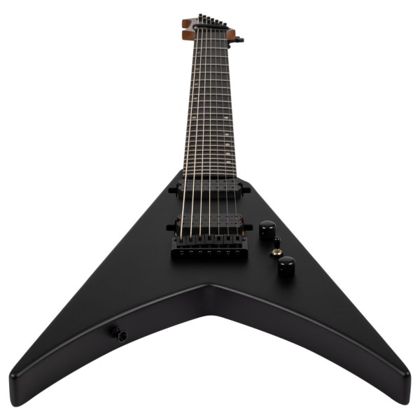 Spira Guitars V-407 MBK, Satin Black - lower bout