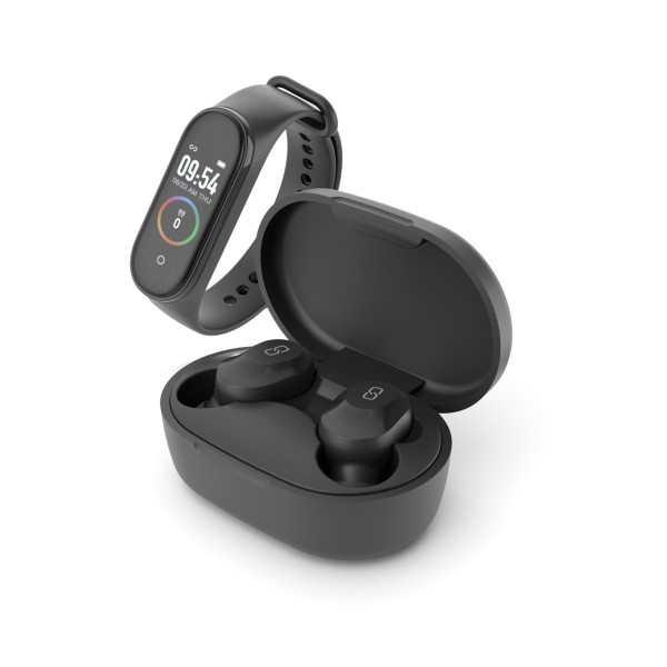 Ledwood Sports Park TWS Earphones + Activity Tracker Kepler, Black case 