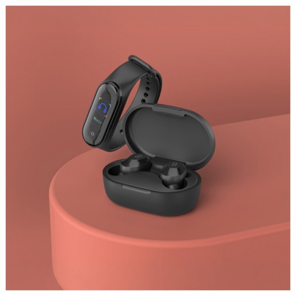 Ledwood Sports Park TWS Earphones + Activity Tracker Kepler, Black - lifestlye 