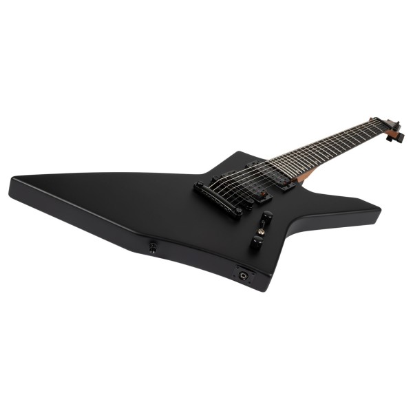 Spira Guitars X-407 MBK, Satin Black - angled shot