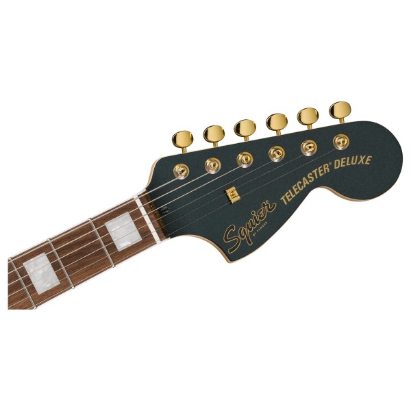 Squier Limited Edition Paranormal Troublemaker Telecaster Deluxe, Cadillac Green - headstock 