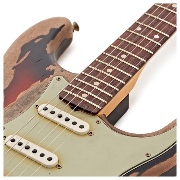 Fender Custom Shop Rory Gallagher Signature Stratocaster Relic RW, 3-Color Sunburst - upper frets