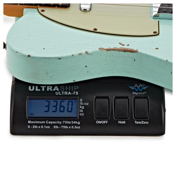 Fender Custom Shop Limited Edition '63 Telecaster Relic, Faded Surf Green - weight shot