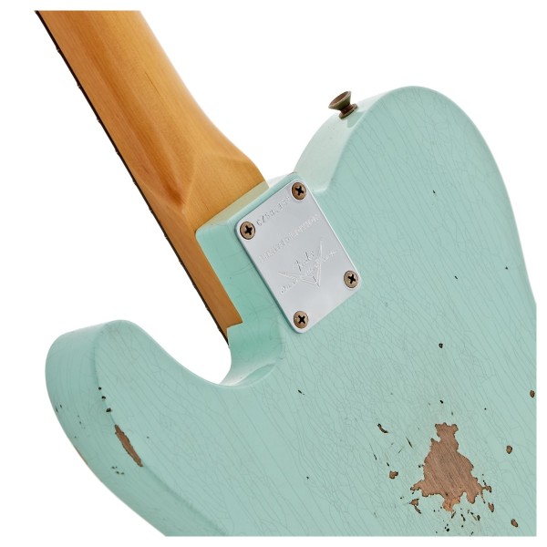 Fender Custom Shop Limited Edition '63 Telecaster Relic, Faded Surf Green - neck joint