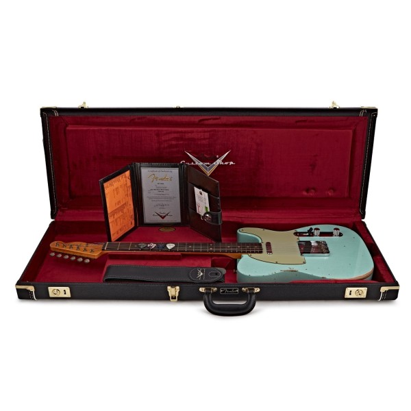 Fender Custom Shop Limited Edition '63 Telecaster Relic, Faded Surf Green - guitar in case