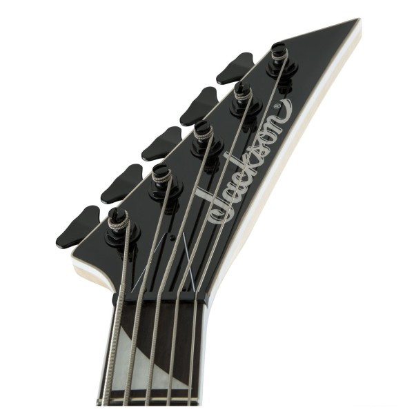 Jackson JS3VQ Concert 5-String Bass, Transparent Cherry Burst - headstock