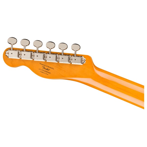 Squier Classic Vibe Custom Telecaster SH with Bigsby, Black - back of headstock