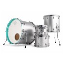Dixon Cornerstone Hybrid 22'' 4pc Shell Pack, Metallic Silver w/Turquoise Blue Hoop